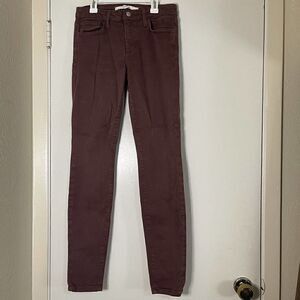 Joe's Jeans Maroon burgundy mid rise Skinny denim jeans size US 27